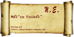 Mács Enikő névjegykártya