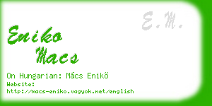 eniko macs business card