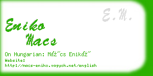 eniko macs business card